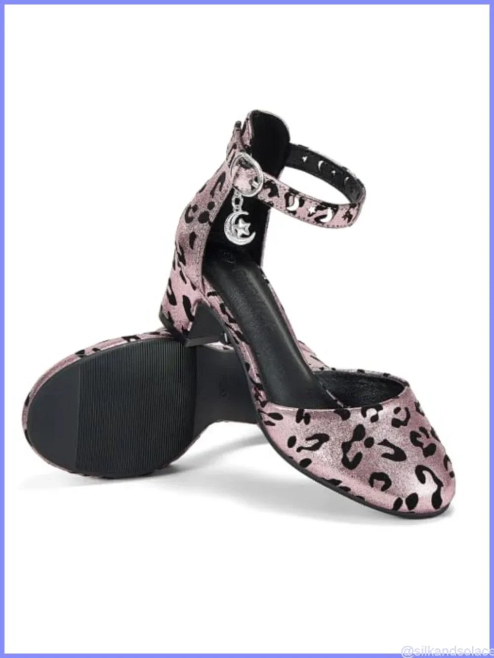 Girls Mary Jane Pumps - Ankle Strap Closed Round Toe Dress Shoes Block Heel